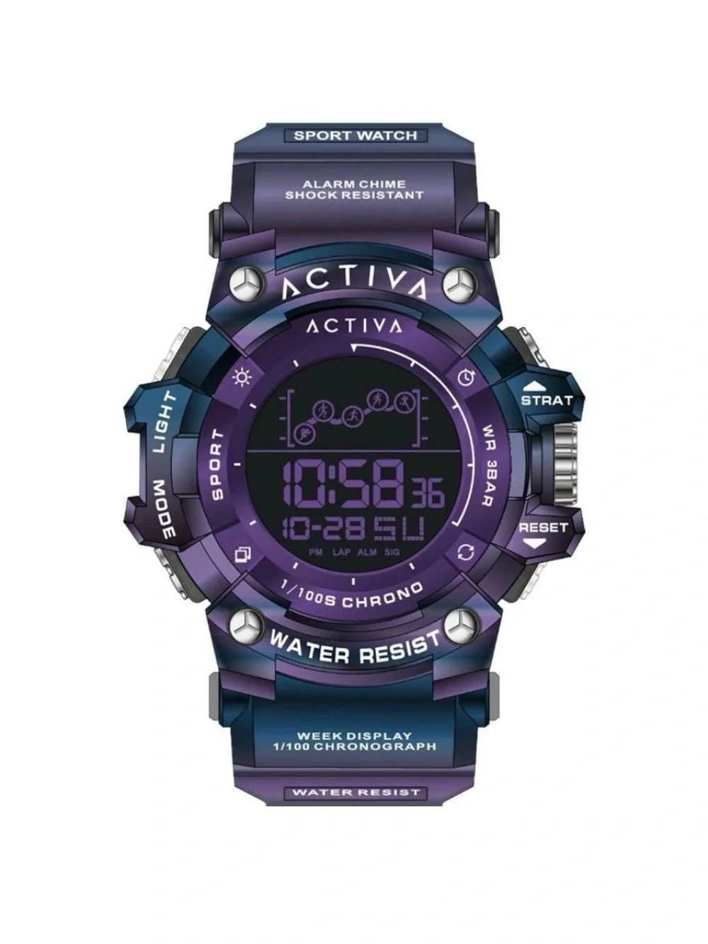 Activa X InvictaDigital Unisex Watch - 50mm,Iridescent, Purple new